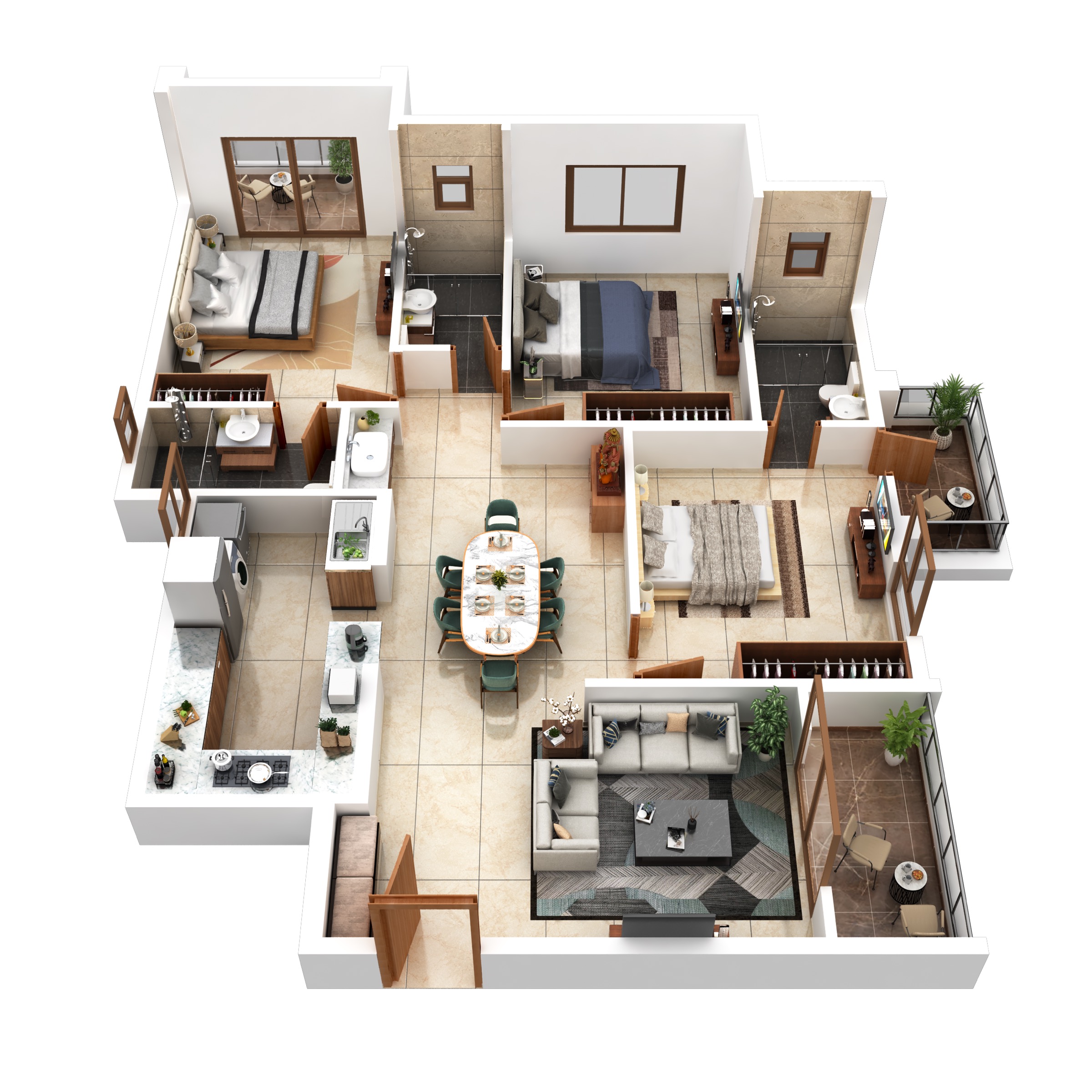 Home 1 isometric view (3D perspective)