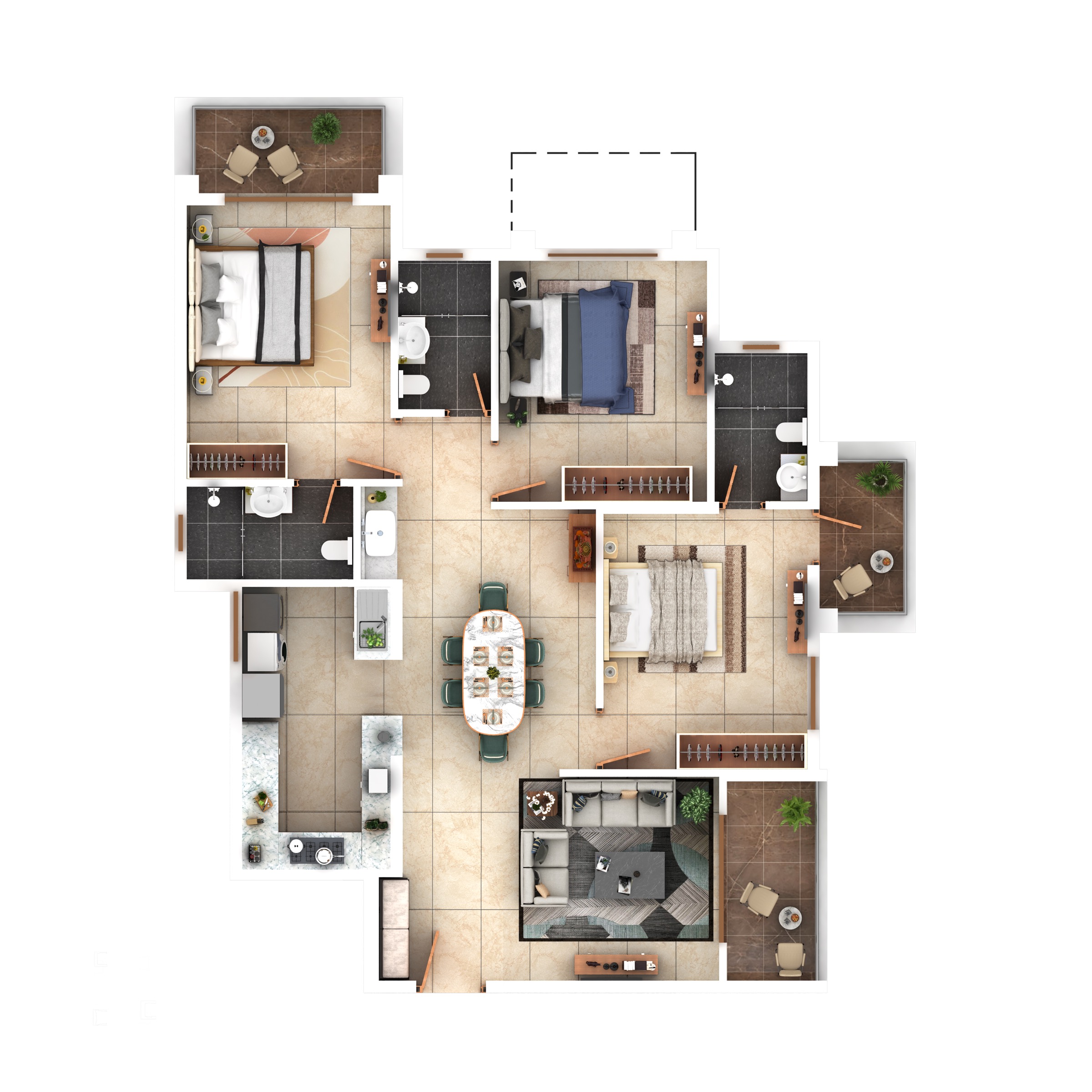 Home 1 floor plan (top-down layout)